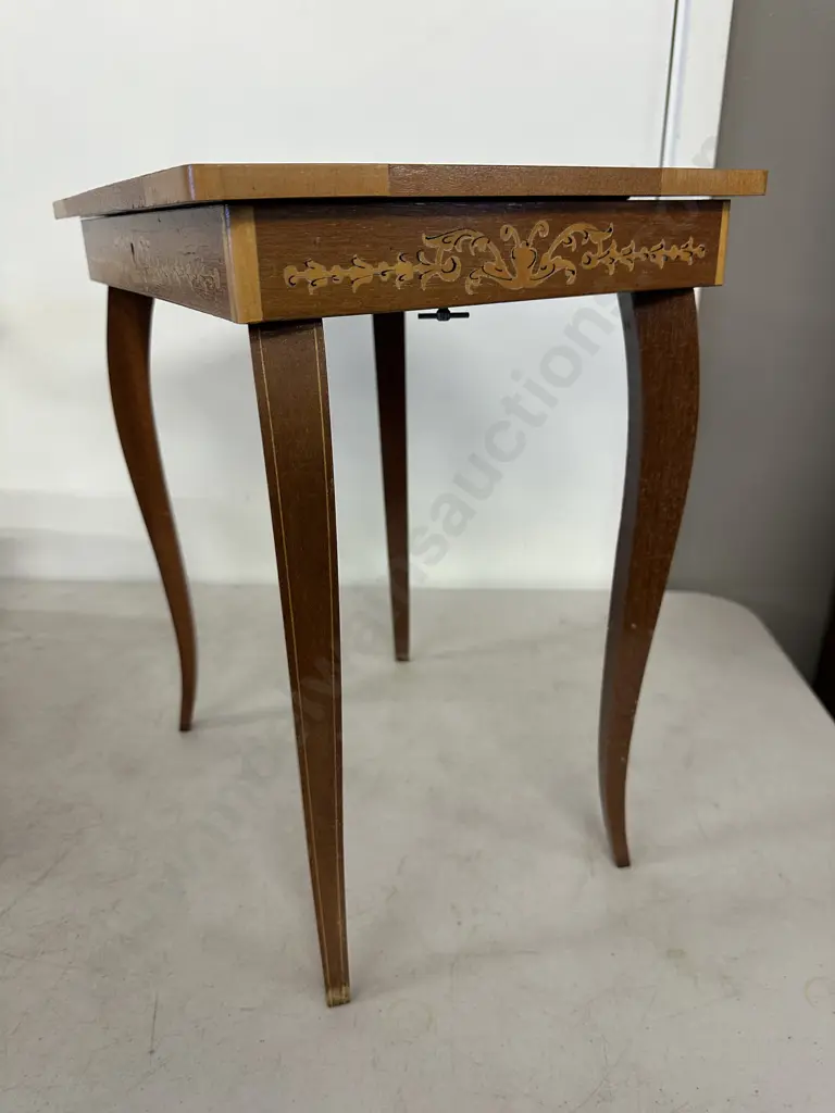 Italian Inlaid Side Table (musical not working) H42,W37,D28cm. Image 1++
