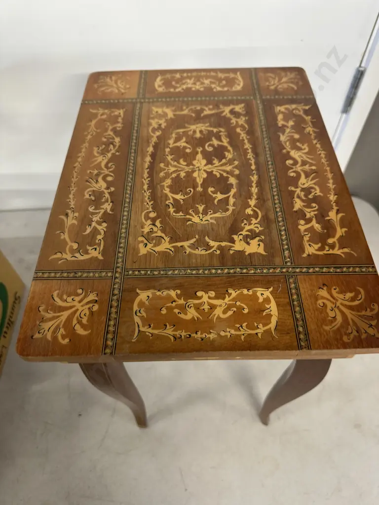Italian Inlaid Side Table (musical not working) H42,W37,D28cm. Image 1++