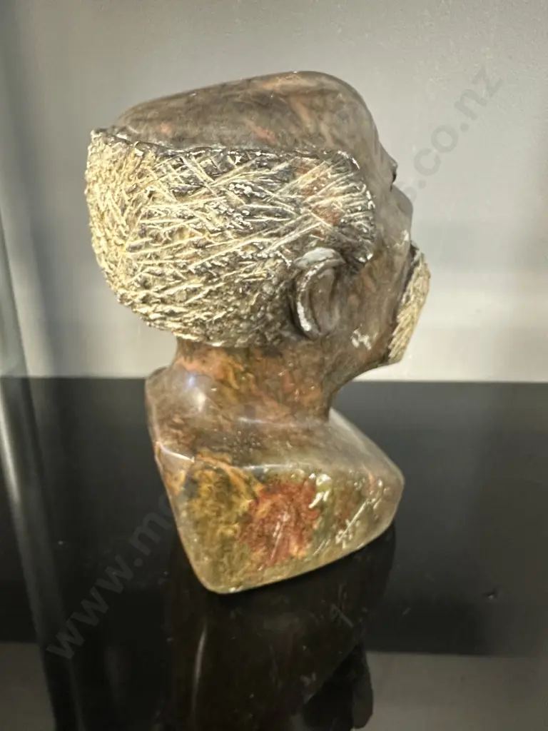 African Stone Head Figure Bust H17.5cm. Image 1++