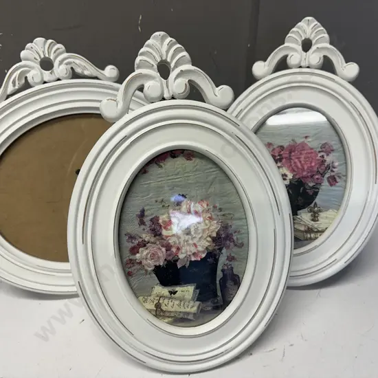 Vintage Cream Country Style Photo Frames x3