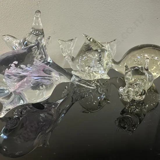 Selection Of Glass Items Including Hokitika Glass Studio Dolphin, Whale Etc