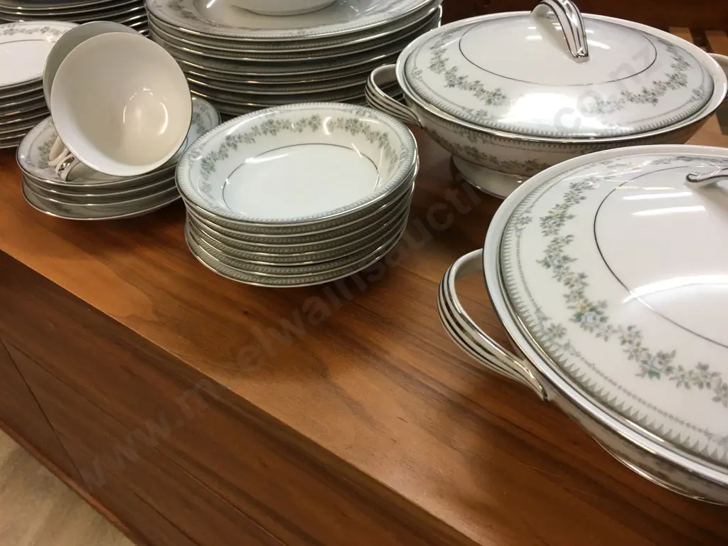 Vintage Noritake Dinner Ware Norwood Design Pattern As Found Condition Including Platters, Gravy Boat & Tureens Image 1++
