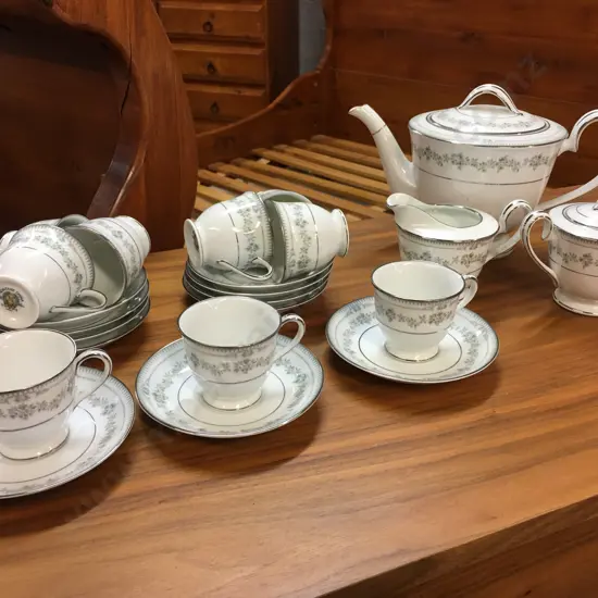 Vintage Noritake Dinner Ware Norwood Design Pattern As Found Condition Including Demi Cups & Saucers, Teapot, Etc