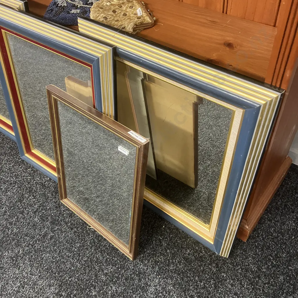 Lot of 4 Mirrors - 45 x 34 & 60 x 50cm (AF) Need Fittings To Hang Image 1++