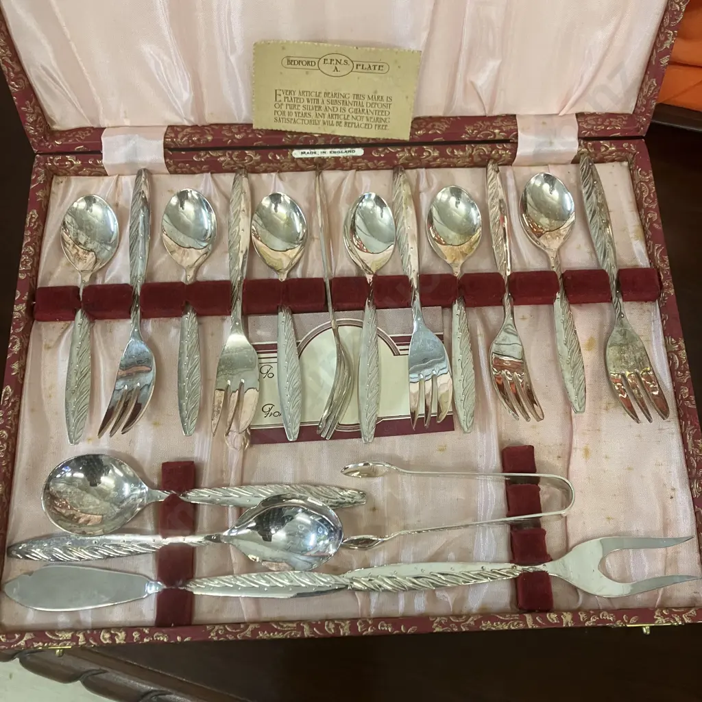 Rodd Camille Silverware Boxed Sets x 3 With A Bedford Plate Cased Dessert Set Image 1++
