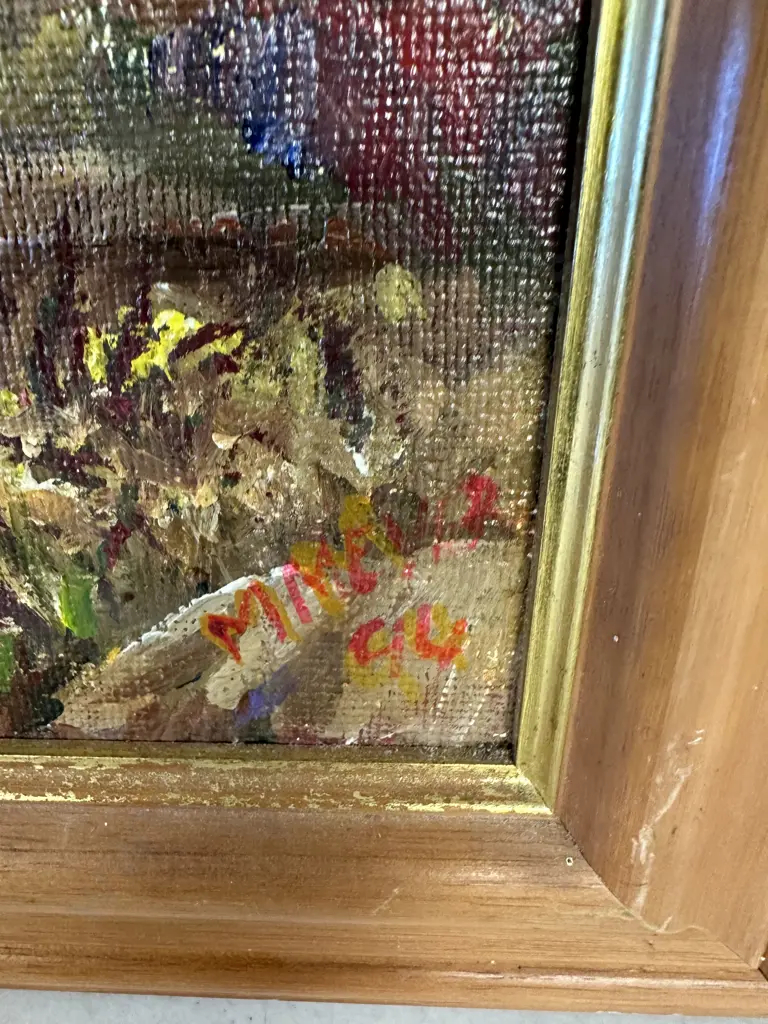 Signed Framed Artwork Oil On Board Landscape Scene H62,W71cm. Image 1++