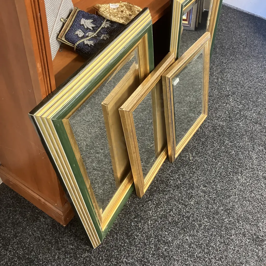 Lot of 4 Mirrors - 42 x 34 To 60 x 50cm (AF) Need Fittings To Hang Image 1++