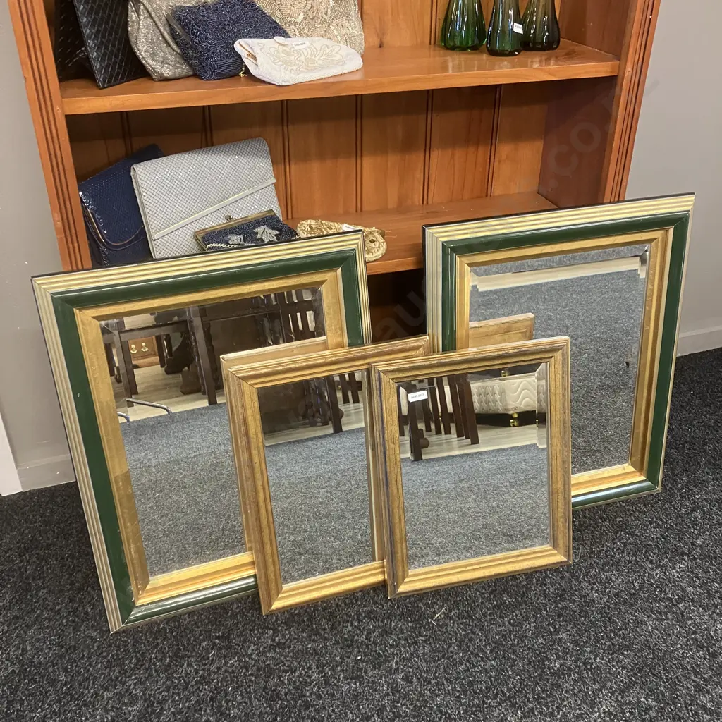 Lot of 4 Mirrors - 42 x 34 To 60 x 50cm (AF) Need Fittings To Hang Image 1++