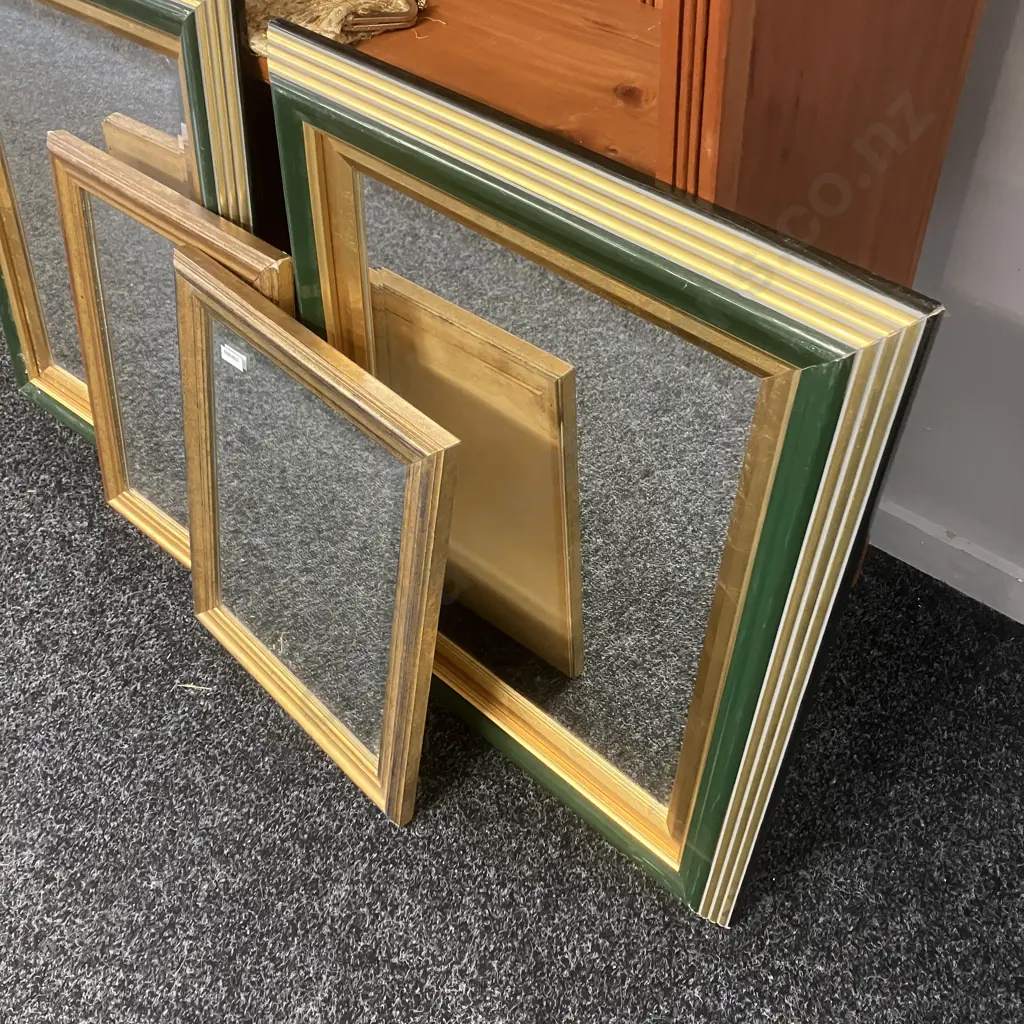 Lot of 4 Mirrors - 42 x 34 To 60 x 50cm (AF) Need Fittings To Hang Image 1++