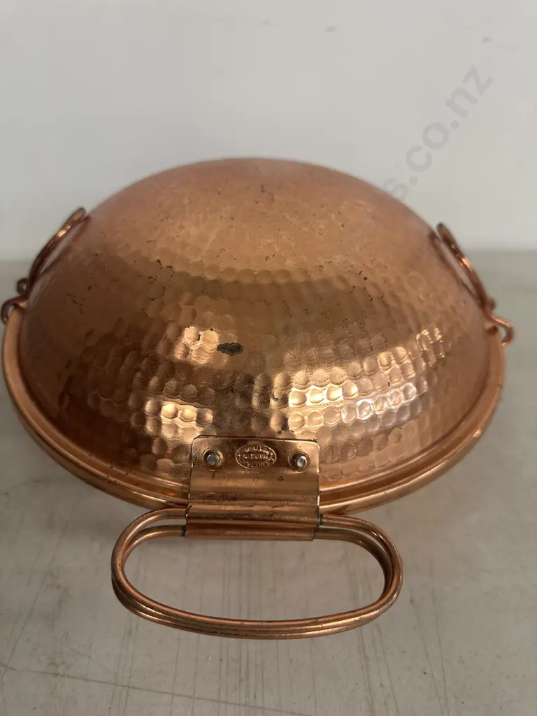 Traditional Portuguese Hammered Copper Food Steamer Pot Image 1++