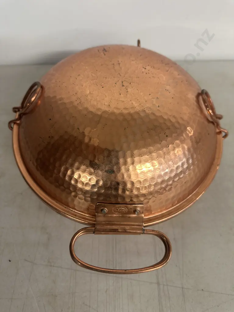 Traditional Portuguese Hammered Copper Food Steamer Pot Image 1++