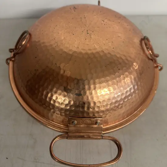 Traditional Portuguese Hammered Copper Food Steamer Pot