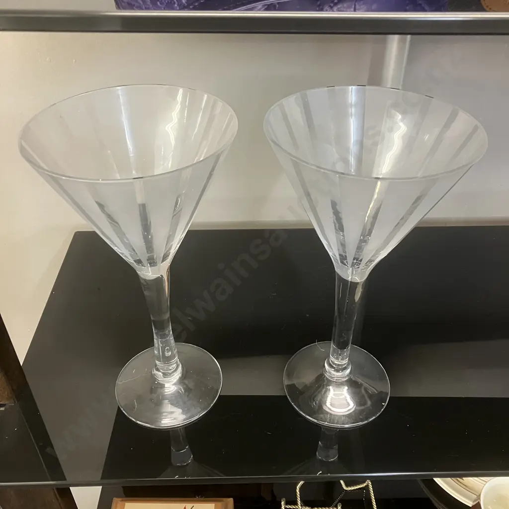 Two Large Glass Cocktail Glasses. H30cm Image 1++
