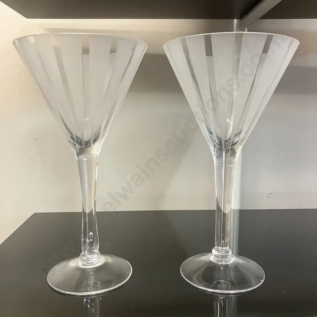 Two Large Glass Cocktail Glasses. H30cm Image 1++