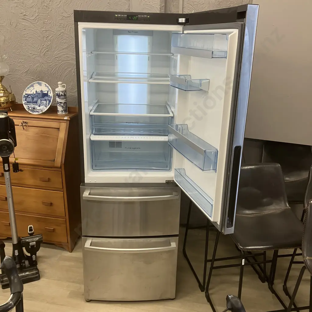 Haier AFL628CX Top Mount Fridge Freezer, 2 Drawer Freezer Compartment, Stainless Steel Image 1++