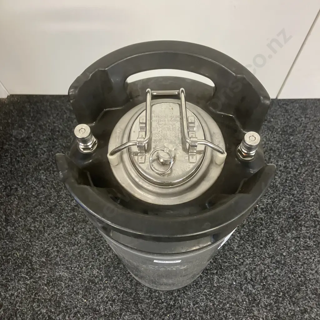 Mangrove Jack's 19 Litre Ball Lock Keg, Double Handle, Rubber Foot Image 1++
