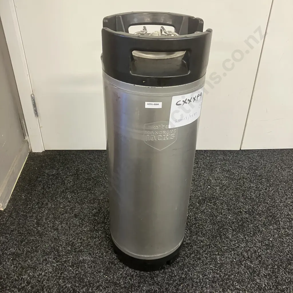 Mangrove Jack's 19 Litre Ball Lock Keg, Double Handle, Rubber Foot Image 1++