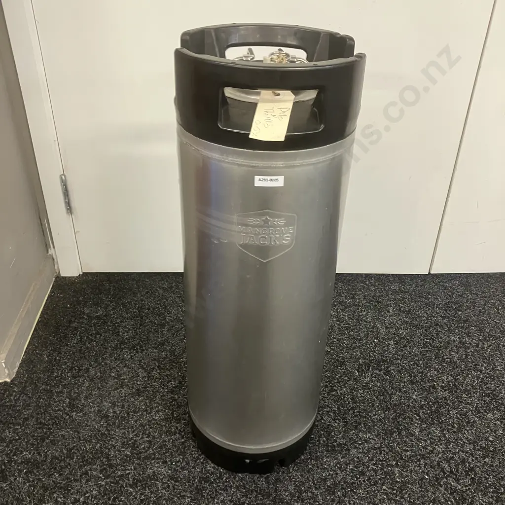 Mangrove Jack's 19 Litre Ball Lock Keg, Double Handle, Rubber Foot Image 1++