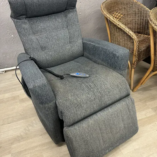 IMG Comfort Electric Power Lift And Recliner Chair In Gray Fabric