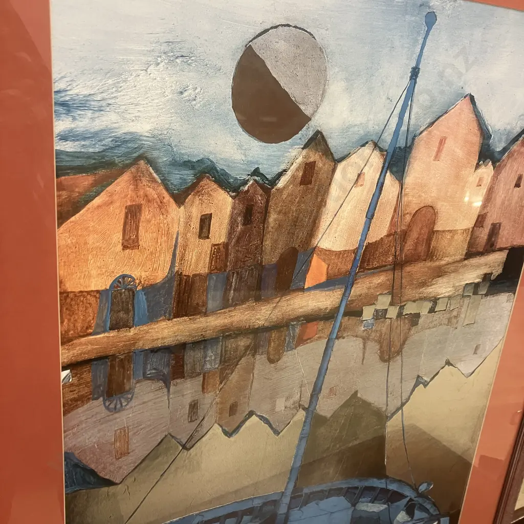 Rosina Wachtmeister "le petit port", Art Print, Glazed & Framed. 85 x 67cm Image 1++