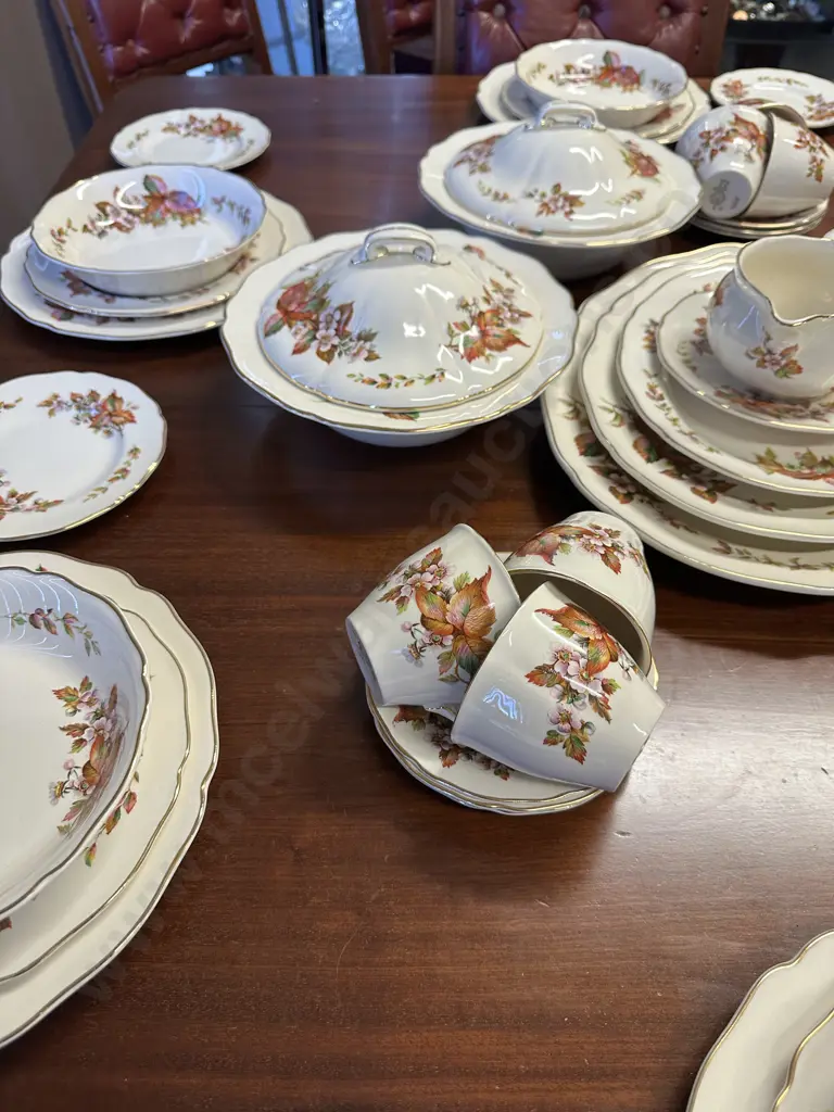 Royal Doulton Dinner Set Wilton Pattern #D6226 The Autumn/Fall Leaves Service For Six Including Serving Dishes Etc  Image 1++