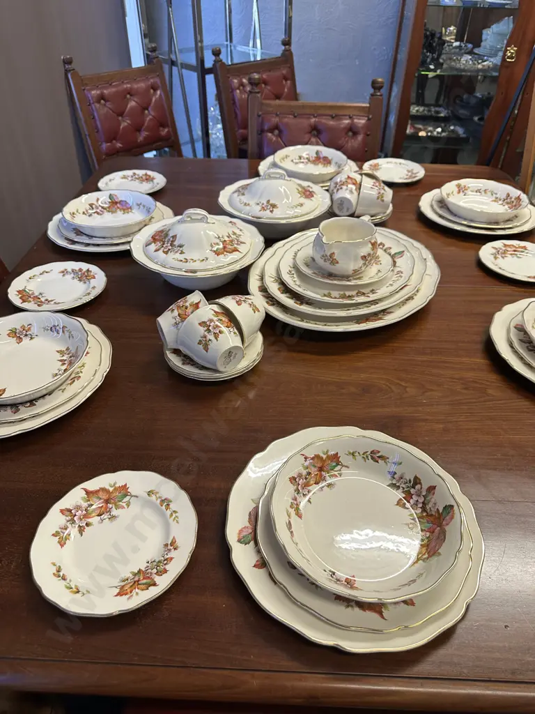 Royal Doulton Dinner Set Wilton Pattern #D6226 The Autumn/Fall Leaves Service For Six Including Serving Dishes Etc  Image 1++