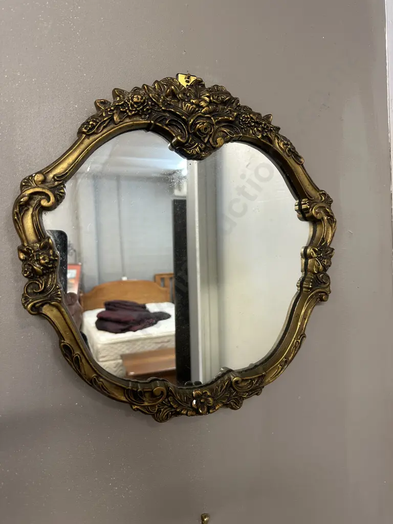 Vintage Gilt Ornate Mirror H38,W37cm. Image 1++