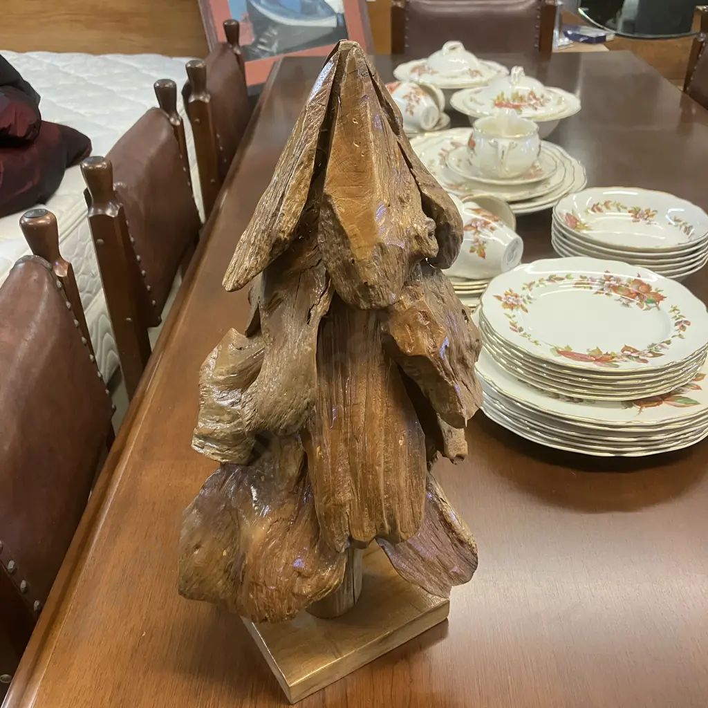 Teak Wooden Ornamental Tree / Christmas Tree. H40cm Image 1++