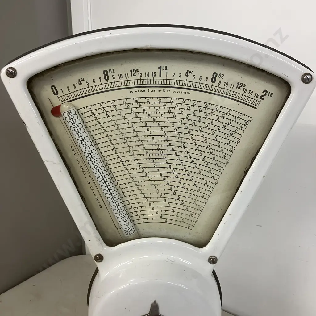 Vintage 1960’s Swift Sweet Shop Grocery Counter Top Scales - To Weigh 2lbs / Graduated By 1 Cent Divisions. H50cm Image 1++