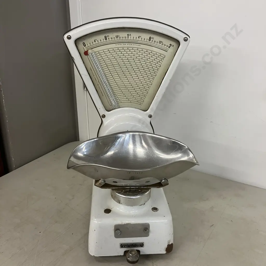 Vintage 1960’s Swift Sweet Shop Grocery Counter Top Scales - To Weigh 2lbs / Graduated By 1 Cent Divisions. H50cm Image 1++
