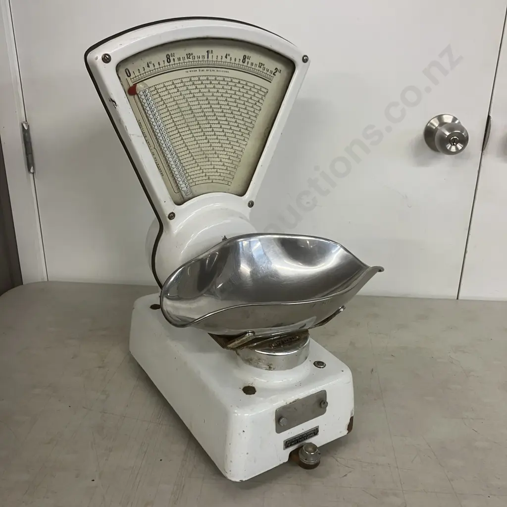Vintage 1960’s Swift Sweet Shop Grocery Counter Top Scales - To Weigh 2lbs / Graduated By 1 Cent Divisions. H50cm Image 1++