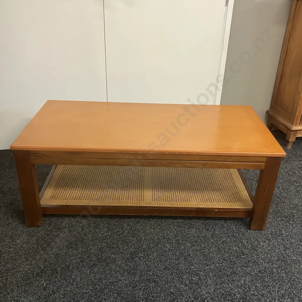 Mahogany & Smoked Glass Games Coffee Table With Rattan Undershelf, Assorted Games & Guides. H46 W122 D60cm Image 1++