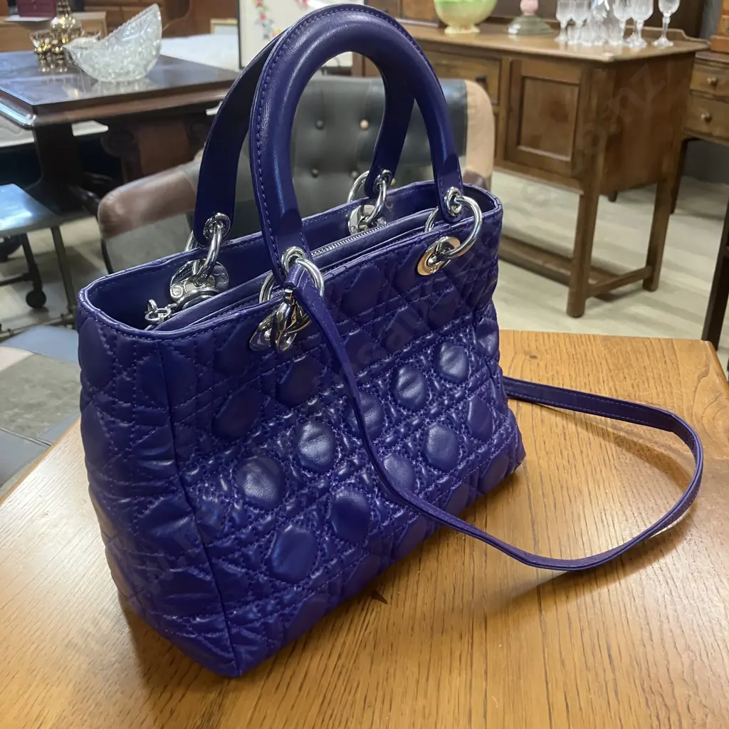 Lady Dior Style Medium Bag In Purple Image 1++