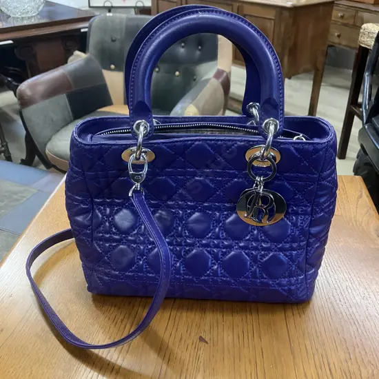 Lady Dior Style Medium Bag In Purple