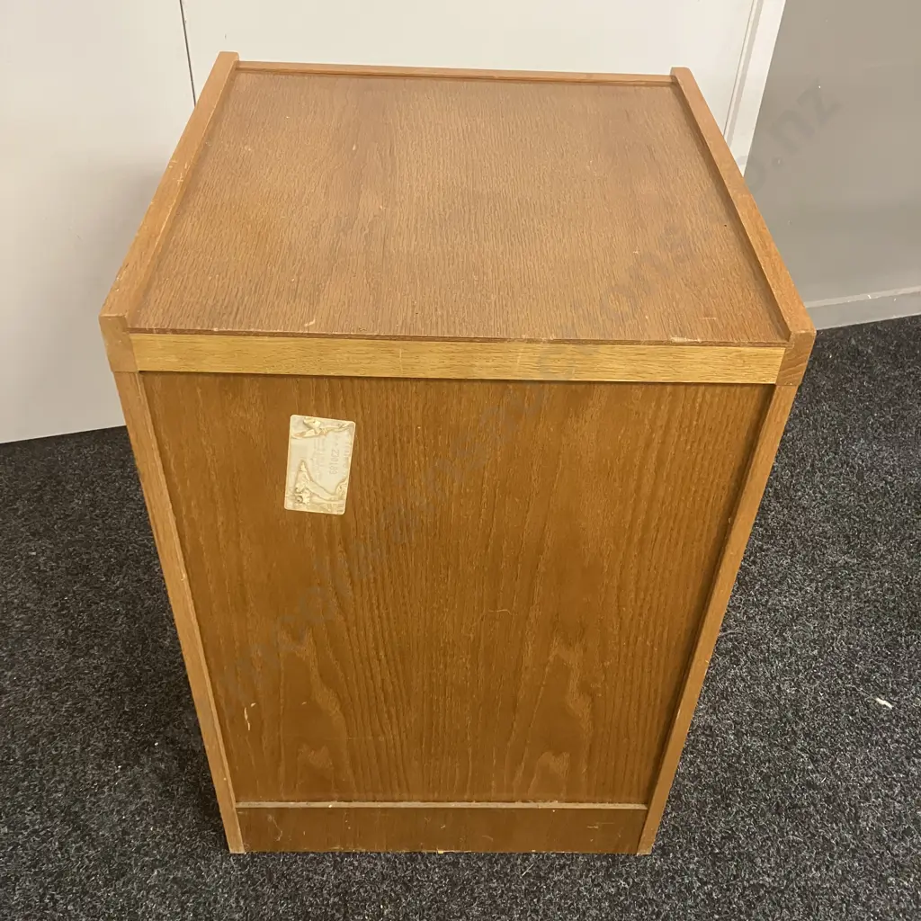 Oak Effect 2 Drawer Filing Cabinet. H72 W48 D48cm (As Found) Image 1++