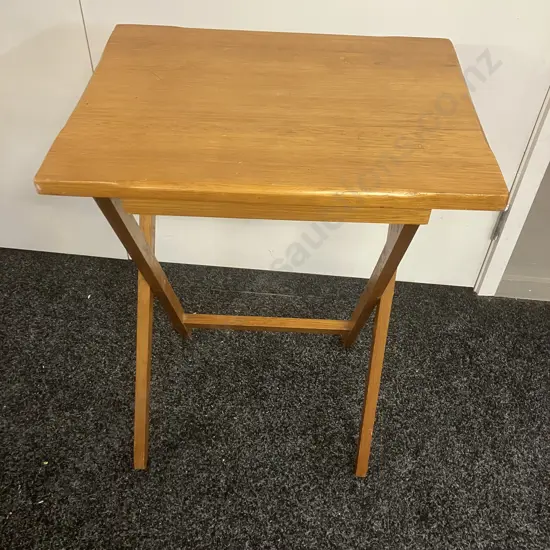 Light Coloured Wood Folding Tray Table