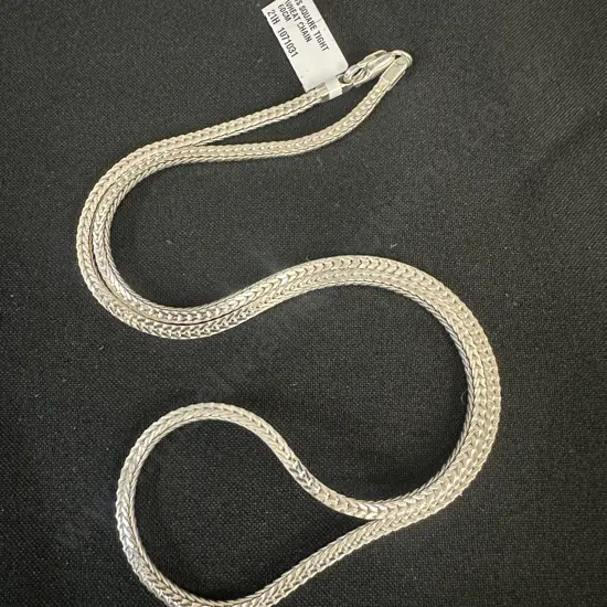 New Sterling Silver Square Tight Wheat Chain 60cm.