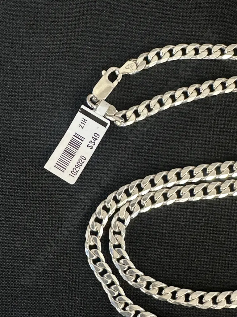 New Sterling Silver 60cm Curb Link Necklace Image 1++