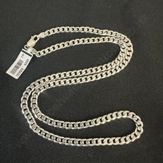 New Sterling Silver 60cm Curb Link Necklace