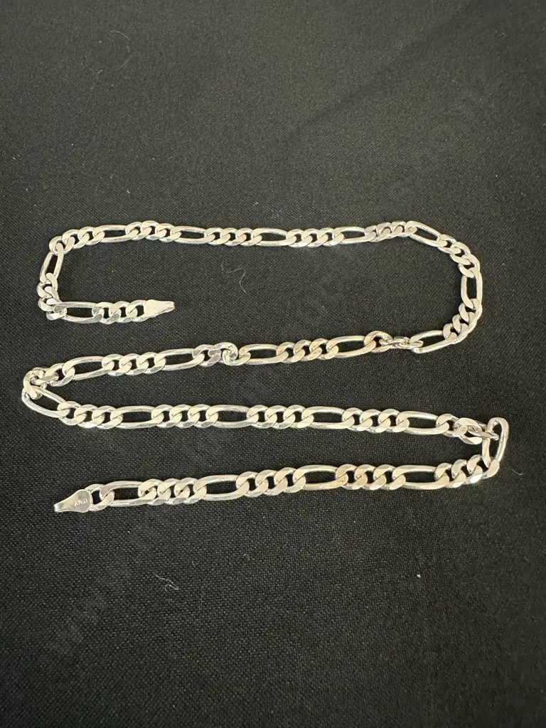 Stamped 925 Italy Flat linked Necklace (as found) Image 1++