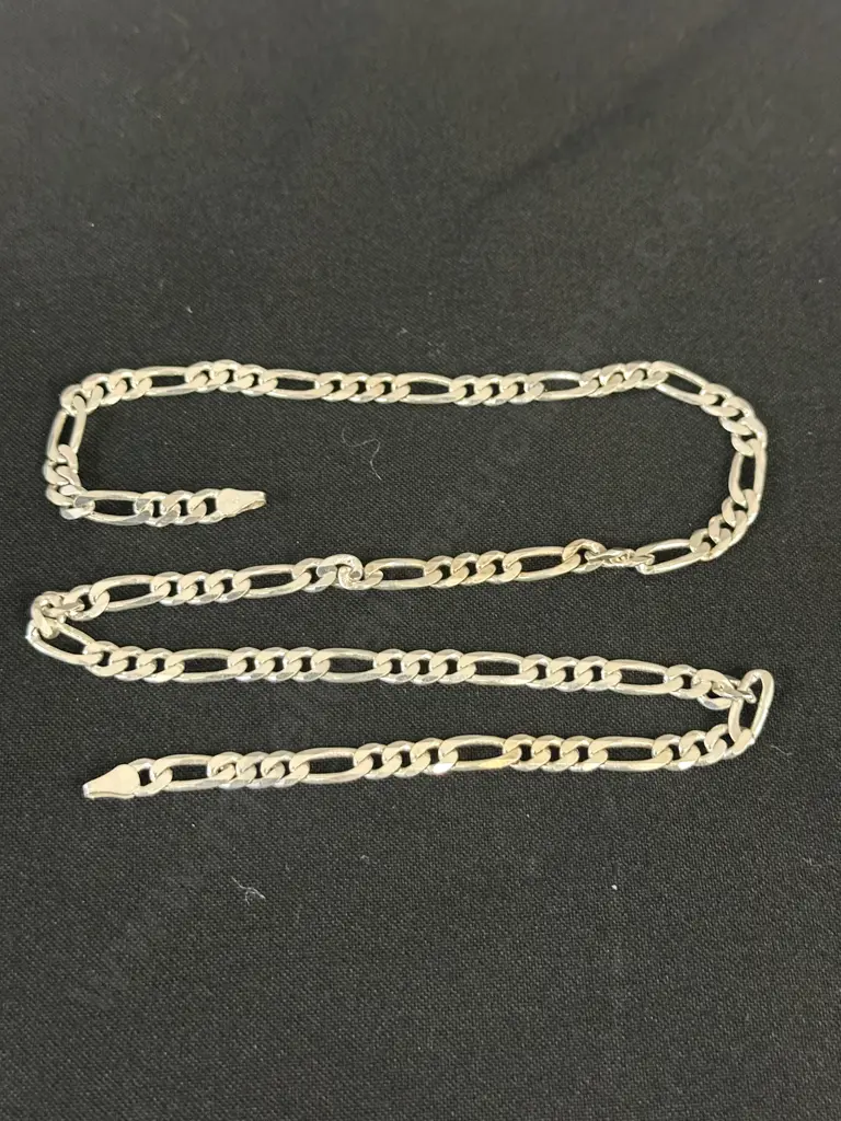 Stamped 925 Italy Flat linked Necklace (as found) Image 1++