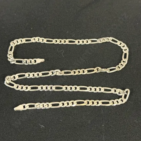Stamped 925 Italy Flat linked Necklace (as found)