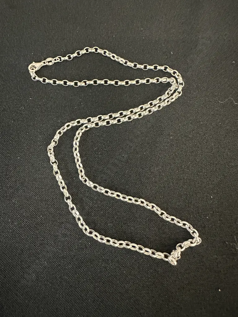 Sterling Silver Oval Belcher Chain Stamped Image 1++
