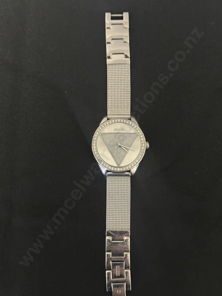 Ladies Silver Coloured Guess Watch Image 1++