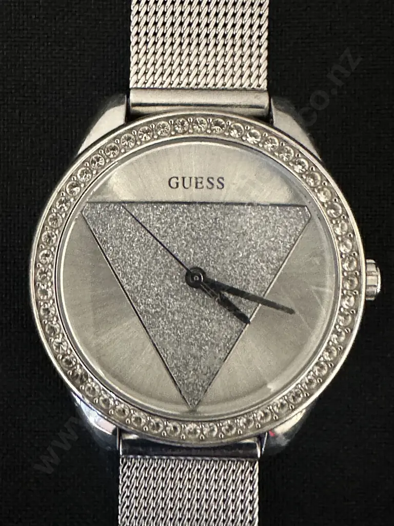 Ladies Silver Coloured Guess Watch Image 1++