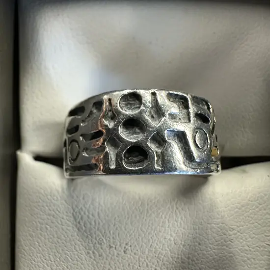 Stamped 925 Patterned Band Ring