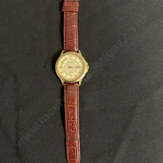 Citizen Day/Date Brown Strap Mens Watch