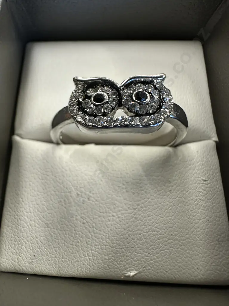 Stamped 925 Owl Detail Ring Image 1++