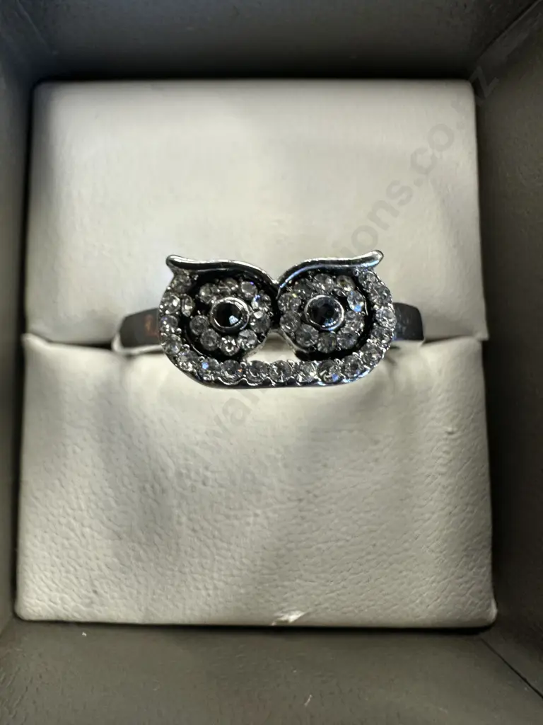Stamped 925 Owl Detail Ring Image 1++