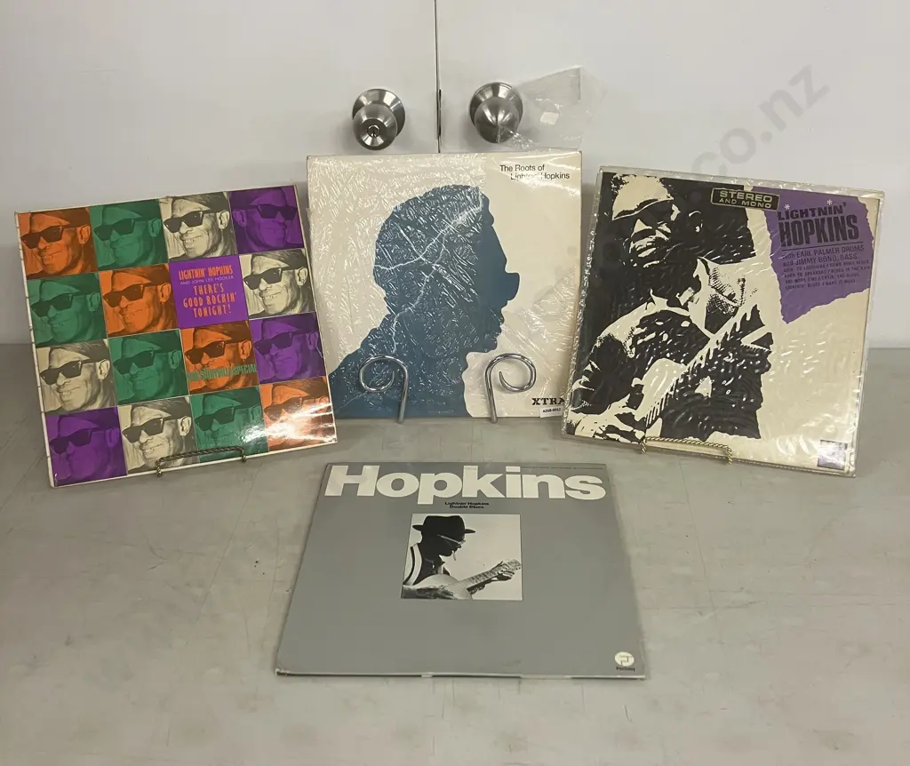 Lightnin' Hopkins LPs - Lightnin Hopkins, Double Blues, The Roots Of, Theres Good Rockin Tonight With John Lee Hooker NM Image 1++